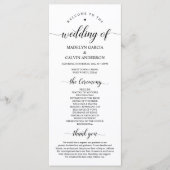 Elegant Classy, Black script, Wedding Ceremony Programmakaart (Voorkant)