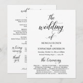 Elegant Classy, Black script, Wedding Ceremony Programmakaart (Voorkant / Achterkant)