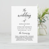 Elegant Classy, Black script, Wedding Ceremony Programmakaart (Staand voorkant)