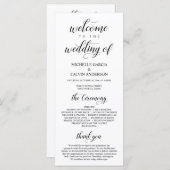 Elegant Classy, Black script, Wedding Ceremony Programmakaart (Voorkant / Achterkant)