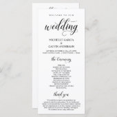 Elegant Classy, Black script, Wedding Ceremony Programmakaart (Voorkant / Achterkant)