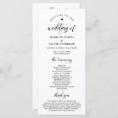Elegant Classy, Black script, Wedding Ceremony Programmakaart (Voorkant / Achterkant)