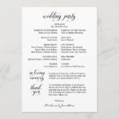 Elegant Classy, Black script, Wedding Ceremony Programmakaart (Achterkant)