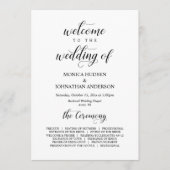 Elegant Classy, Black script, Wedding Ceremony Programmakaart (Voorkant)