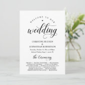 Elegant Classy, Black script, Wedding Ceremony Programmakaart (Staand voorkant)