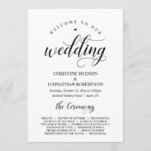Elegant Classy, Black script, Wedding Ceremony Programmakaart (Voorkant)