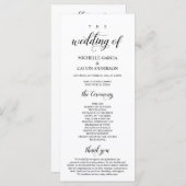 Elegant Classy, Black script, Wedding Ceremony Programmakaart (Voorkant / Achterkant)