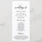 Elegant Classy, Black script, Wedding Ceremony Programmakaart (Voorkant)