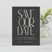 Elegant Classy Black Simple Modern Trendy Photo Save The Date (Staand voorkant)
