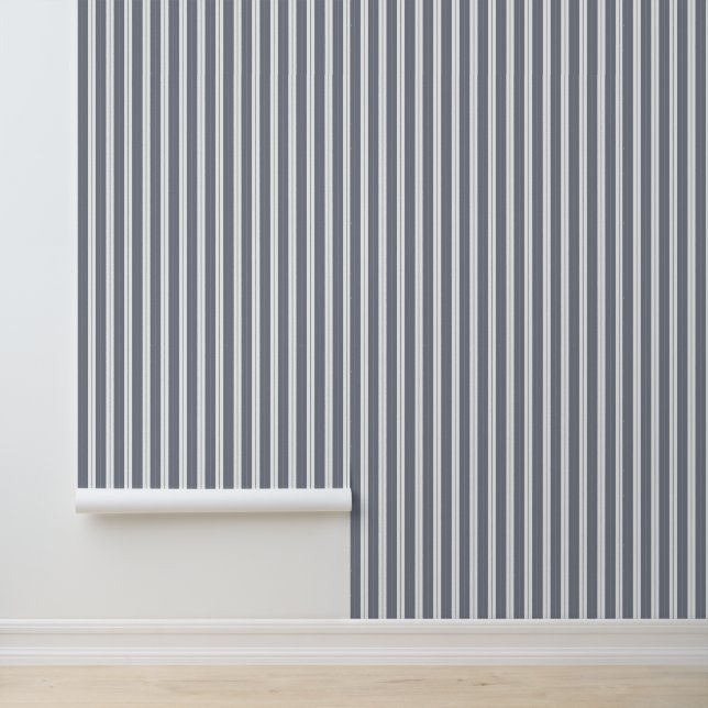 Elegant Classy Blauw Frans Ticking Strepen Behang (Applicatie)