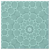 Elegant Classy Blauwgroen Mosaic Geometric Pattern Stof (Close Up)