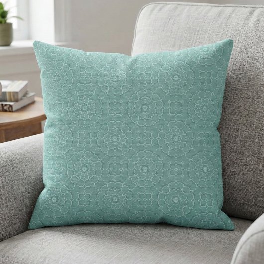 Elegant Classy Blauwgroen Mosaic Geometric Pattern Stof