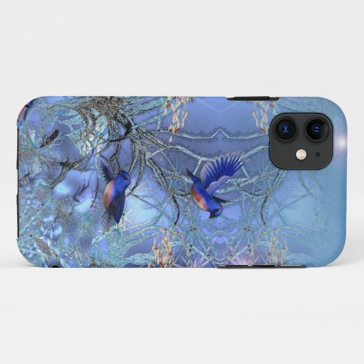 Elegant Classy Blue Birds Bluebird Case-Mate iPhone Case (Achterkant (horizontaal))