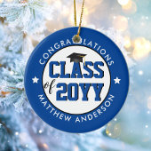 Elegant Classy Blue Class of 2023 Afstuderen Keramisch Ornament