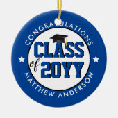 Elegant Classy Blue Class of 2023 Afstuderen Keramisch Ornament (Voorkant)