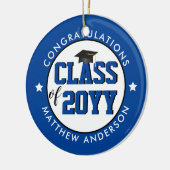 Elegant Classy Blue Class of 2023 Afstuderen Keramisch Ornament (Links)
