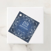 Elegant Classy Blue en Silver Wedding Jubileum Bedankjes Labels (In situ)