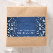 Elegant Classy Blue en Silver Wedding Jubileum Etiket (Insitu)