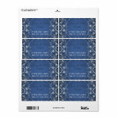 Elegant Classy Blue en Silver Wedding Jubileum Etiket (Full Sheet)