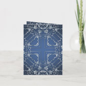 Elegant Classy Blue en Silver Wedding Jubileum Kaart (Achterkant)