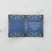 Elegant Classy Blue en Silver Wedding Jubileum Kaart (Binnen)