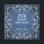 Elegant Classy Blue en Silver Wedding Jubileum Magneet<br><div class="desc">Elegant gepersonaliseerd ontwerp voor een zilveren bruiloft met een elegante zilveren rand op een gradiëntblauwe achtergrond. De tekst kan volledig worden aangepast.</div>