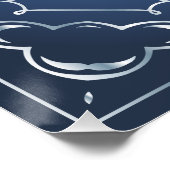 Elegant Classy Blue en Silver Wedding Jubileum Perfect Poster (Hoek)