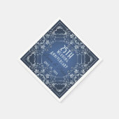 Elegant Classy Blue en Silver Wedding Jubileum Servet (Hoek)