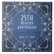 Elegant Classy Blue en Silver Wedding Jubileum