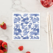 Elegant Classy Blue French Toile Deer Pattern Servet (Insitu)