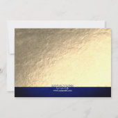 Elegant Classy Blue/Gold Birthday Party Kaart (Achterkant)