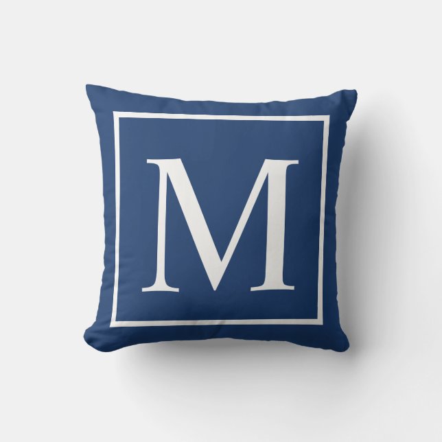 Elegant Classy Blue past monogram aan Buitenkussen (Voorkant)
