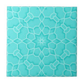 Elegant Classy Blue Turquoise Mosaic Geometric Tegeltje (Voorkant)