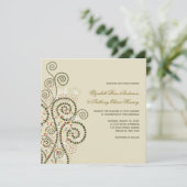 Elegant Classy Boho Green Spirals Wedding Invite Kaart (Staand voorkant)