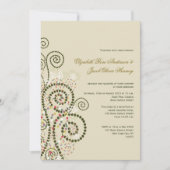 Elegant Classy Boho Green Spirals Wedding Invite Kaart (Voorkant)