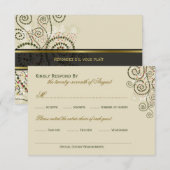 Elegant Classy Boho Green Spirals Wedding RSVP Kaartje (Voorkant / Achterkant)