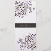 Elegant Classy Boho Paarse Spiralen Trouwprogramma Programmakaart (Achterkant)