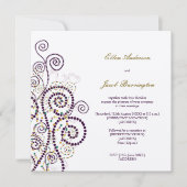 Elegant Classy Boho Paarse Spirals Wedding Invite Kaart (Voorkant)