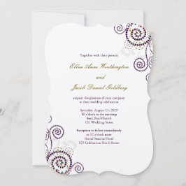 Elegant Classy Boho Paarse Spirals Wedding Invite Kaart