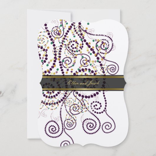 Elegant Classy Boho Paarse Spirals Wedding Invite Kaart (Achterkant)