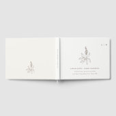 Elegant Classy Botanical Floral Sketch Wedding Gastenboek (Volledig)