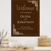 Elegant Classy Bronze  bruiloft Welkomstbord Poster (Keuken)