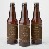 Elegant Classy Bronze huwelijk Bier Etiket (Flessen)