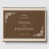 Elegant Classy Bronze  huwelijk Gastenboek (Voorkant)