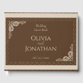Elegant Classy Bronze huwelijk Gastenboek