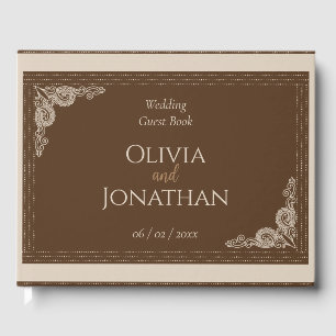 Elegant Classy Bronze  huwelijk Gastenboek
