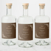 Elegant Classy Bronze huwelijk Likeurfles Etiket (Flessen)