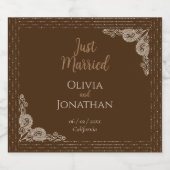 Elegant Classy Bronze huwelijk Likeurfles Etiket (Enkel label)