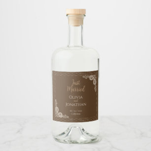 Elegant Classy Bronze  huwelijk Likeurfles Etiket