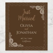 Elegant Classy Bronze huwelijk Wijn Etiket (Enkel label)